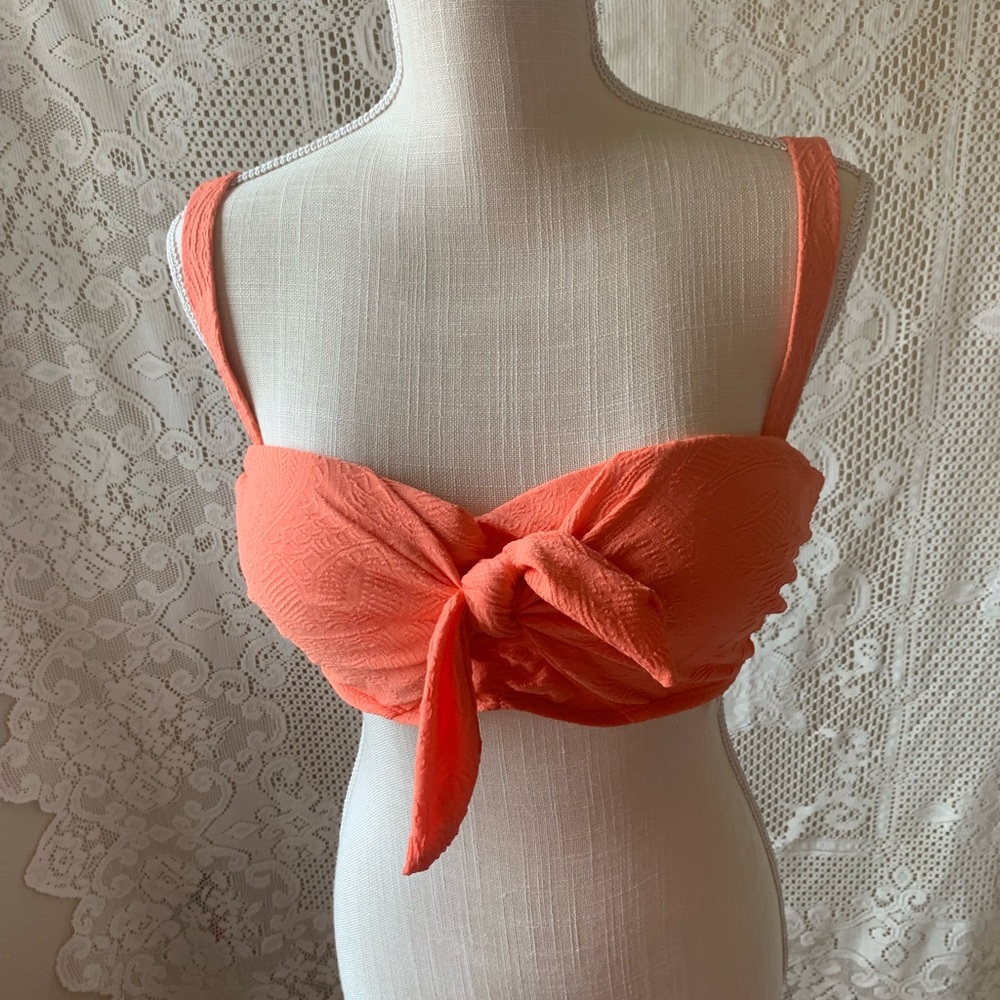 Alex Marie bikini top color (coral) texture paisley 91%polyester 9% spandex